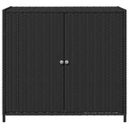 Garden Storage Cabinet Black 83x45x76 cm Poly Rattan