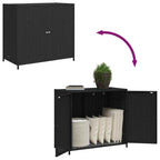 Garden Storage Cabinet Black 83x45x76 cm Poly Rattan