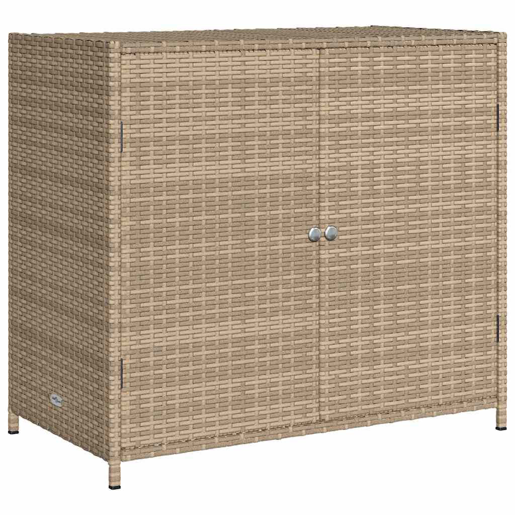 Garden Storage Cabinet Beige 83x45x76 cm Poly Rattan