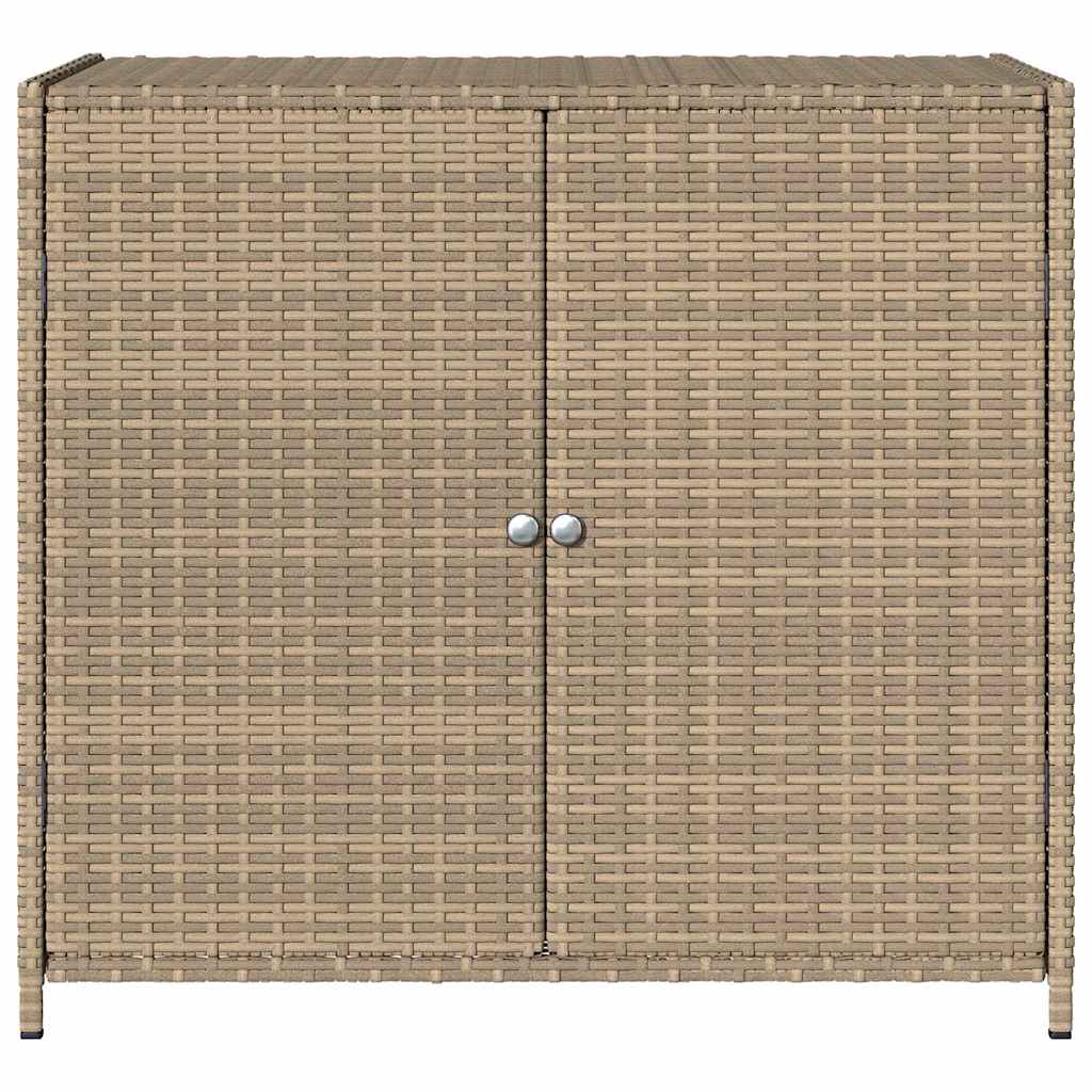 Garden Storage Cabinet Beige 83x45x76 cm Poly Rattan