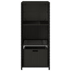 Garden Storage Cabinet Black 50x55x115 cm Poly Rattan