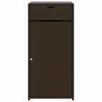 Garden Storage Cabinet Brown 55x55x111 cm Poly Rattan