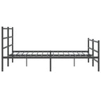 Metal Bed Frame without Mattress with Footboard Black 183x213cm