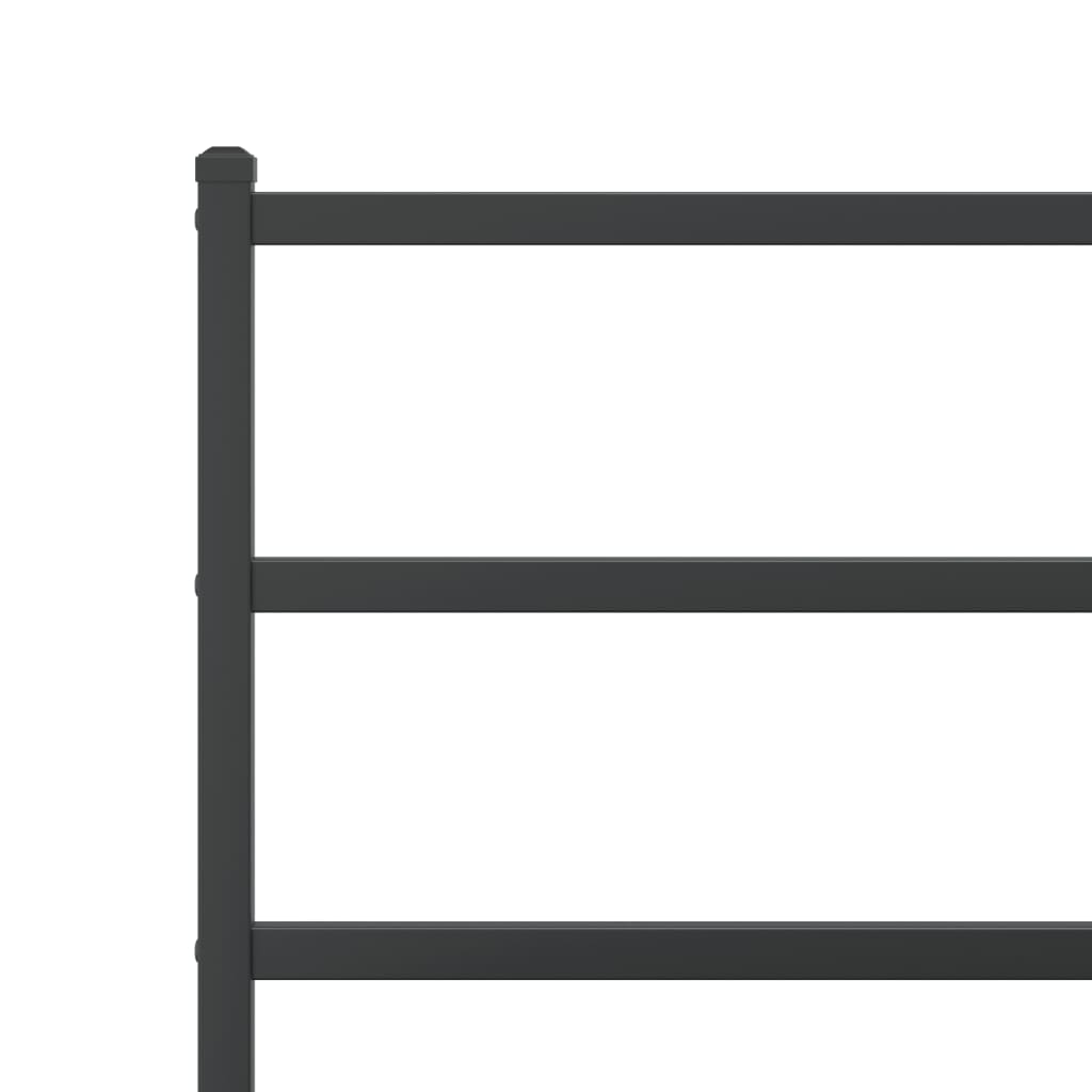 Metal Bed Frame without Mattress with Footboard Black 183x213cm