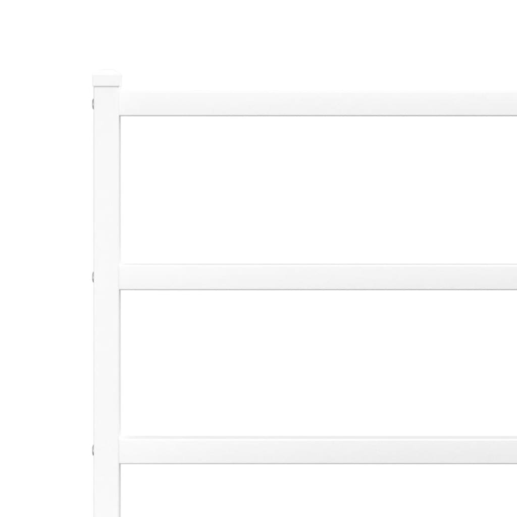 Metal Bed Frame without Mattress with Footboard White 80x200cm