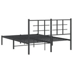 Metal Bed Frame without Mattress with Headboard Black 140x200cm