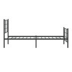 Metal Bed Frame without Mattress with Footboard Black 90x200cm