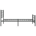 Metal Bed Frame without Mattress with Footboard Black 100x200cm