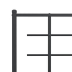 Metal Bed Frame without Mattress with Footboard Black 100x200cm