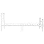 Metal Bed Frame without Mattress with Footboard White 107x203cm