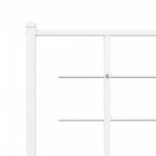 Metal Bed Frame without Mattress with Footboard White 107x203cm
