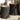 Garden Side Tables 2 pcs with Wooden Top Black Poly Rattan