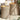 Garden Side Tables 2 pcs with Wooden Top Beige Poly Rattan