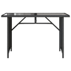 2 Piece Garden Dining Set with Cushions Black Poly Rattan