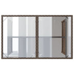 2 Piece Garden Dining Set with Cushions Brown Poly Rattan