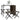 5 Piece Garden Dining Set Foldable Brown Poly Rattan