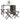 5 Piece Garden Dining Set Foldable Grey Poly Rattan