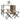 5 Piece Garden Dining Set Foldable Beige Poly Rattan