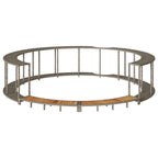 Hot Tub Surround with Storage and Wooden Step Grey Poly Rattan