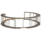 Hot Tub Surround with Storage and Wooden Step Grey Poly Rattan