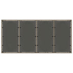 Garden Table with Glass Top Grey 190x90x75 cm Poly Rattan