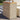 Garden Side Table with Wooden Top Beige 58x27.5x55 cm Poly Rattan