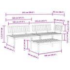 3 Piece Garden Pallet Sofa Set Solid Wood Acacia