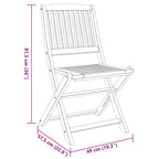 3 Piece Balcony Set Solid Wood Acacia