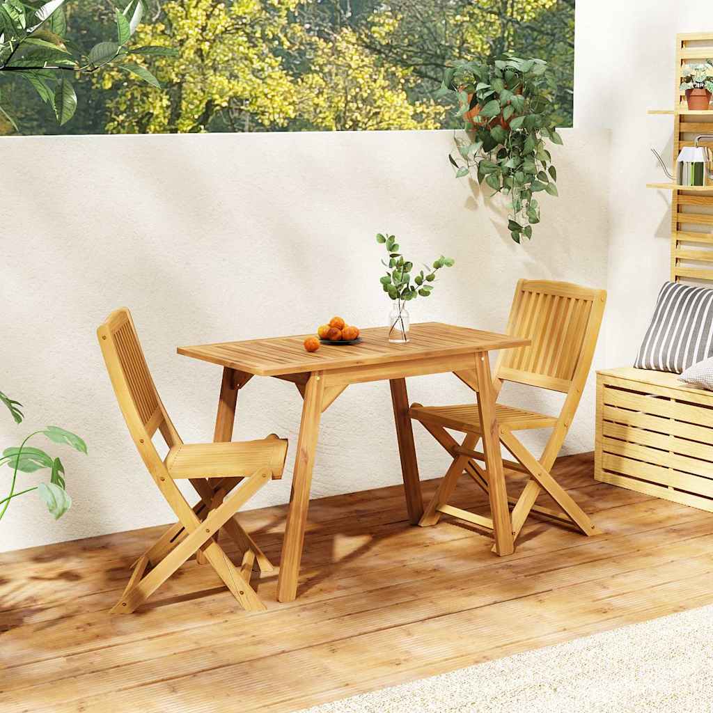 3 Piece Balcony Set Solid Wood Acacia