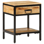 Bedside Table Brown 40 x 35 x 50 cm Solid Mango Wood and Metal