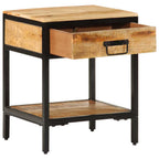 Bedside Table Brown 40 x 35 x 50 cm Solid Mango Wood and Metal