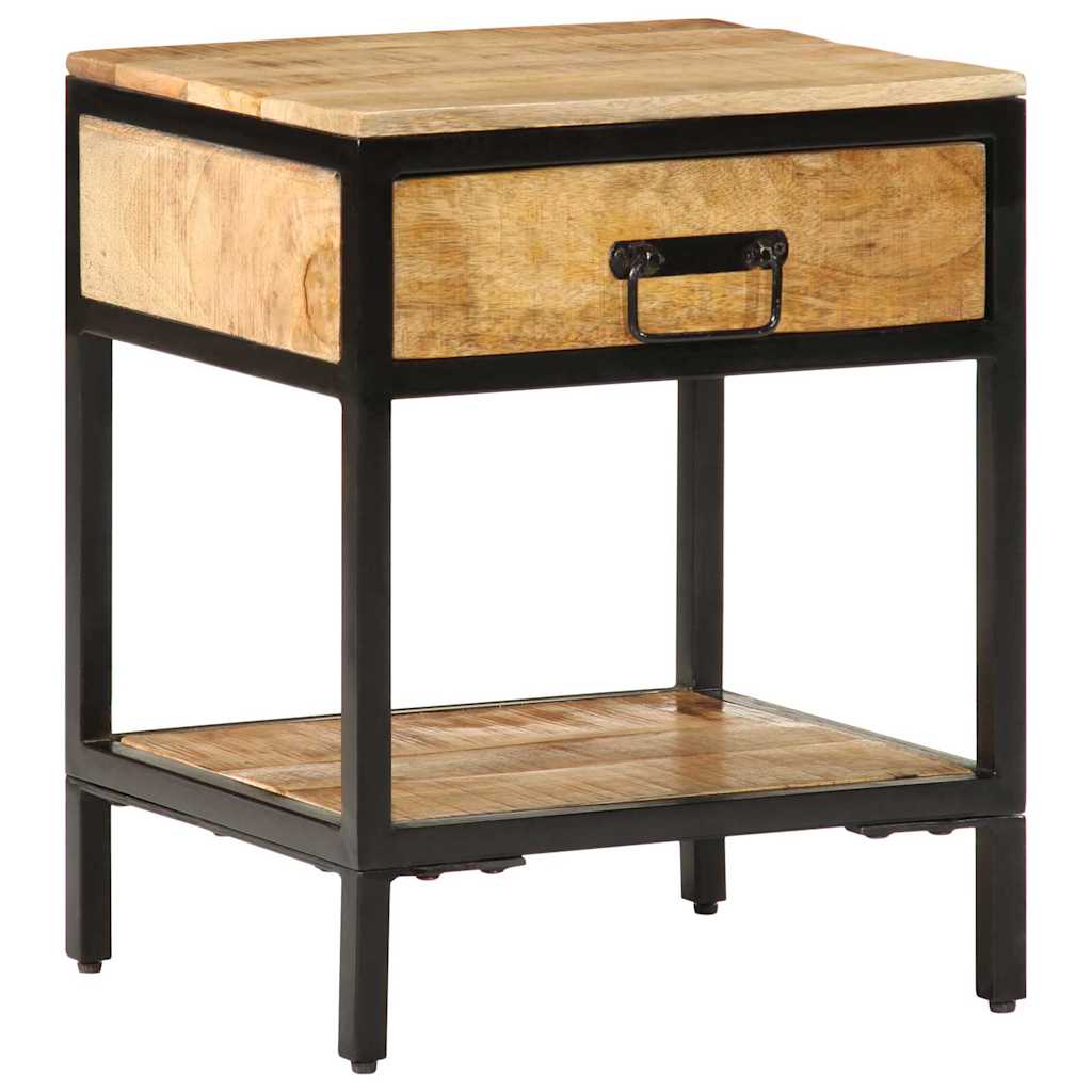 Bedside Table Brown 40 x 35 x 50 cm Solid Mango Wood and Metal