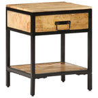Bedside Table Brown 40 x 35 x 50 cm Solid Mango Wood and Metal