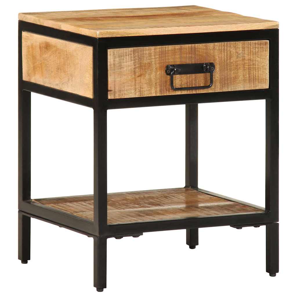 Bedside Table Brown 40 x 35 x 50 cm Solid Mango Wood and Metal