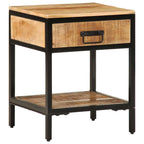 Bedside Table Brown 40 x 35 x 50 cm Solid Mango Wood and Metal