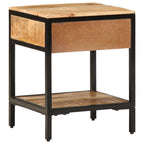 Bedside Table Brown 40 x 35 x 50 cm Solid Mango Wood and Metal