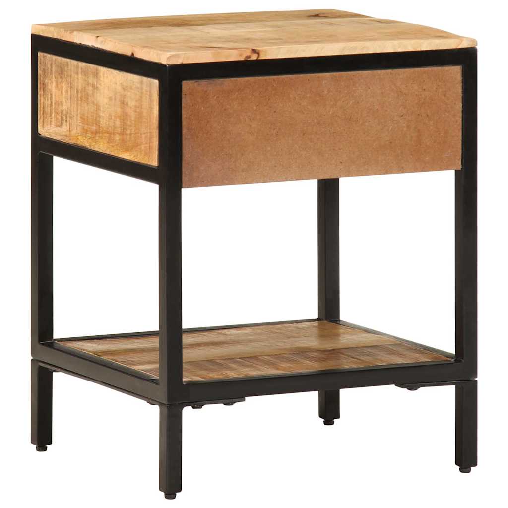 Bedside Table Brown 40 x 35 x 50 cm Solid Mango Wood and Metal