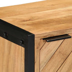 Bedside Table Brown 40 x 30 x 50 cm Solid Acacia Wood and Metal