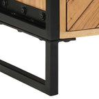 Bedside Table Brown 40 x 30 x 50 cm Solid Acacia Wood and Metal