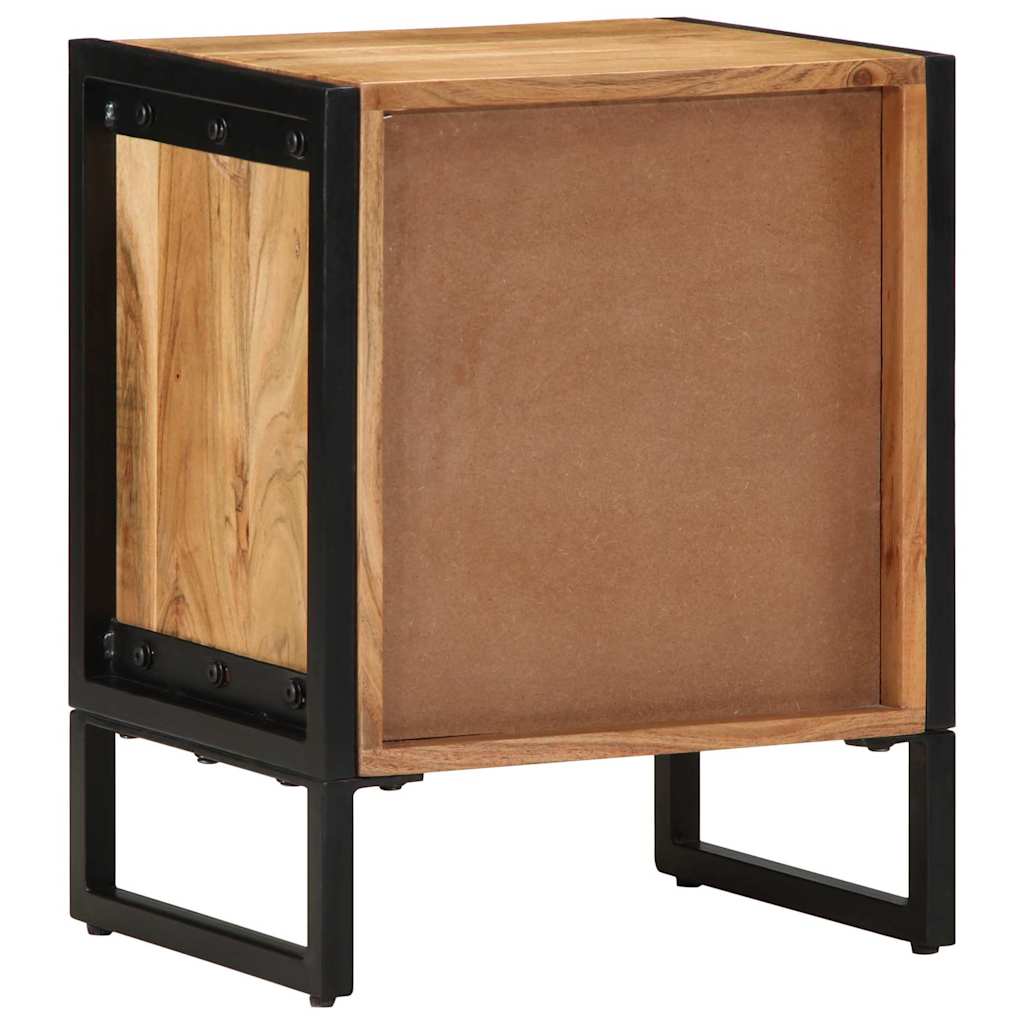 Bedside Table Brown 40 x 30 x 50 cm Solid Acacia Wood and Metal