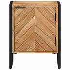 Bedside Table Brown 40 x 30 x 50 cm Solid Acacia Wood and Metal