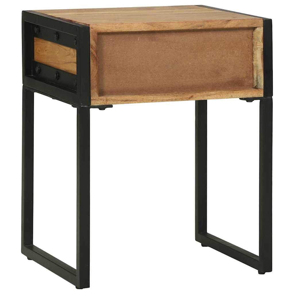 Bedside Table Brown 40 x 35 x 50 cm Solid Acacia Wood and Metal