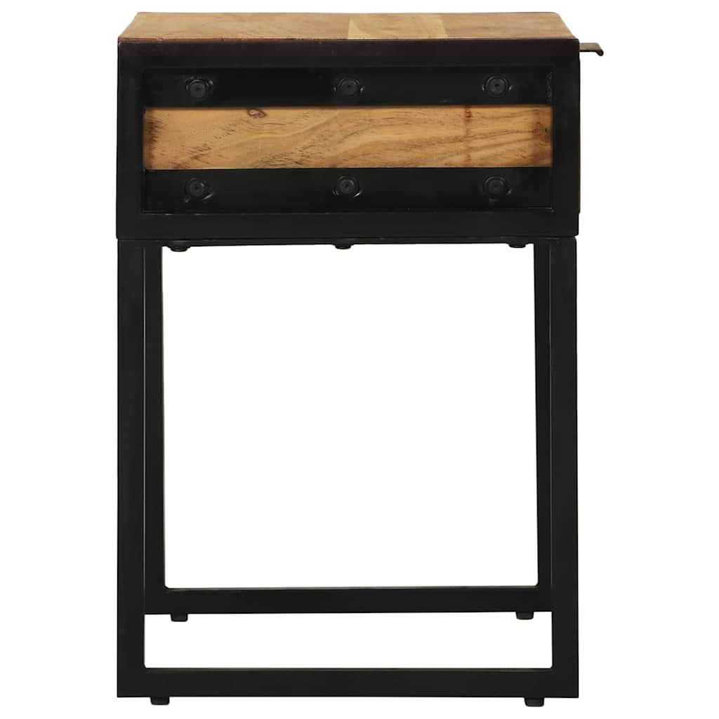 Bedside Table Brown 40 x 35 x 50 cm Solid Acacia Wood and Metal