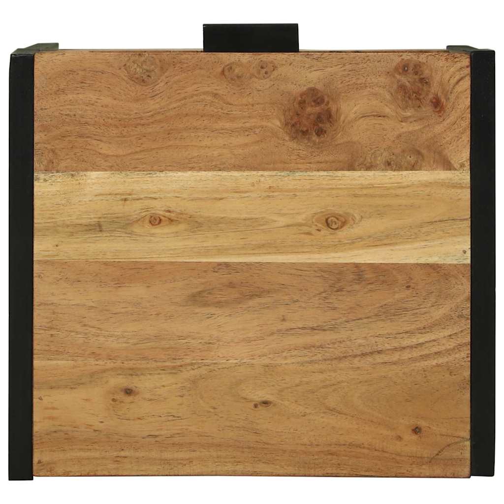 Bedside Table Brown 40 x 35 x 50 cm Solid Acacia Wood and Metal