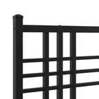 Metal Bed Frame without Mattress with Headboard Black 90x200cm