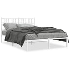 Metal Bed Frame without Mattress with Headboard White 120x200cm