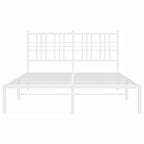 Metal Bed Frame without Mattress with Headboard White 120x200cm