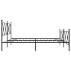 Metal Bed Frame without Mattress with Footboard Black 183x213cm