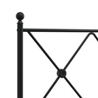 Metal Bed Frame without Mattress with Footboard Black 183x213cm