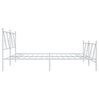Metal Bed Frame without Mattress with Footboard White 183x213cm